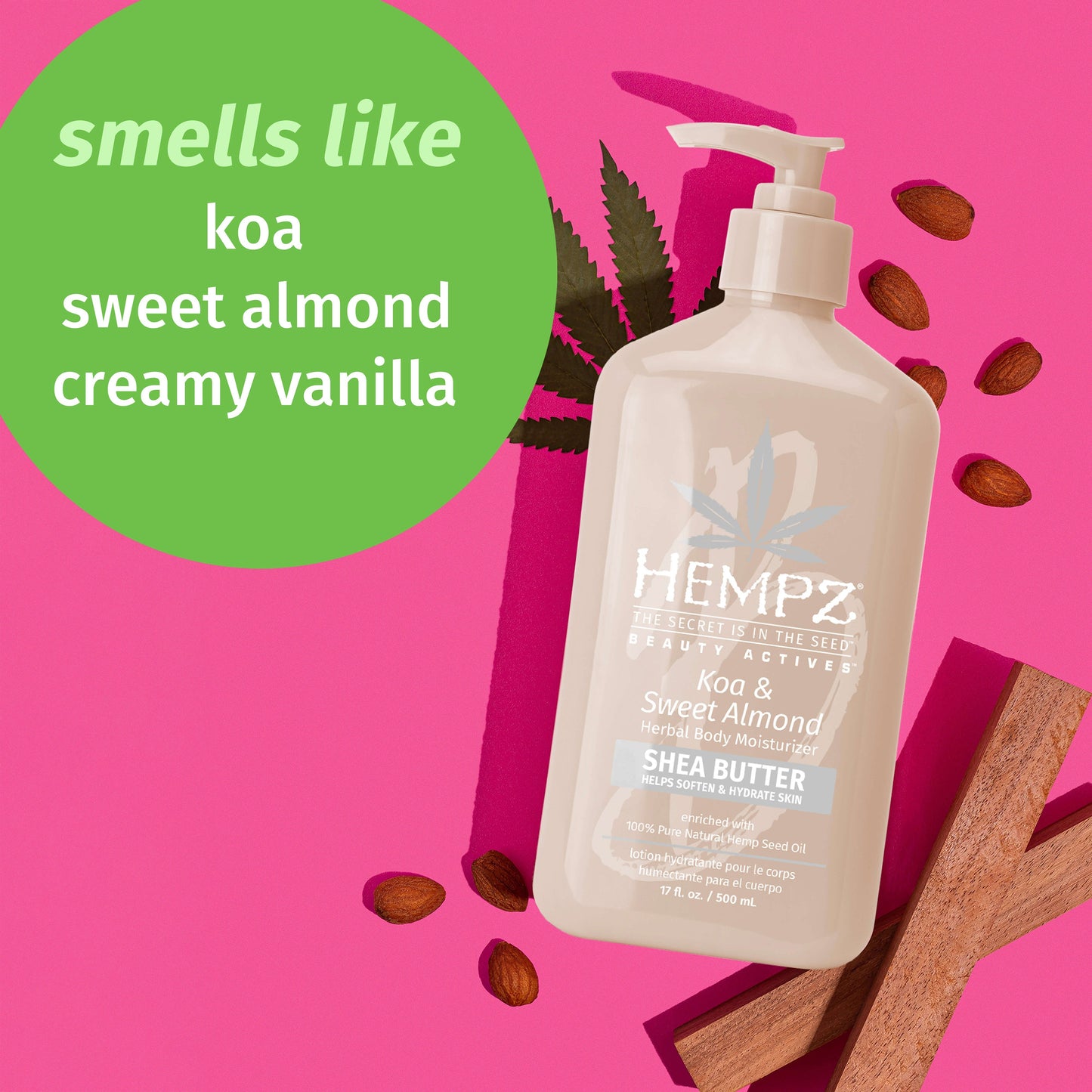 Hempz Koa & Sweet Almond Smoothing Herbal Body Moisturizer